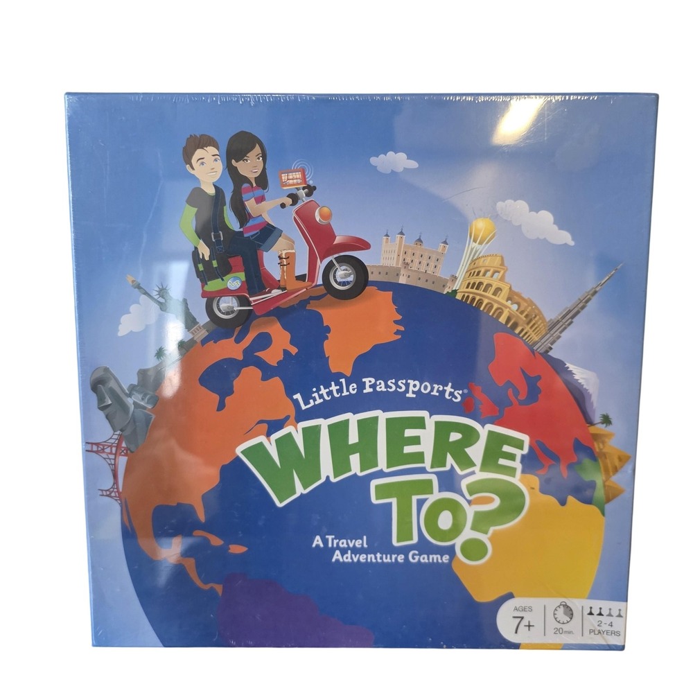 Where To? Travel Adventure Board Game 2-4 Players Age 7+ Little Passports New